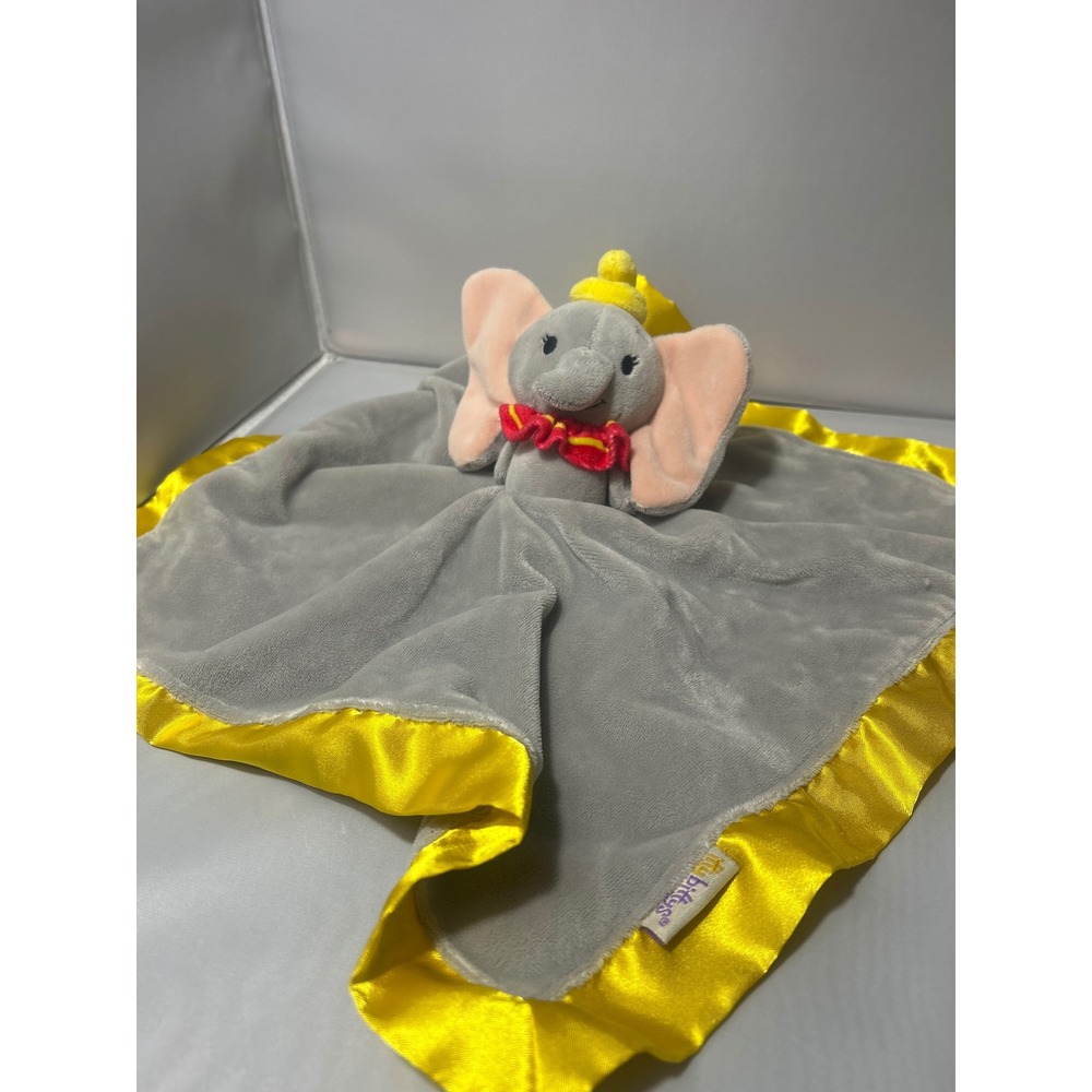 Hallmark Itty Bittys Disney Dumbo Plush Security Blanket Lovey Gray Yellow Satin